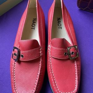 Naot Red Buckled Loafers Shoes Sz. 37 (US 6)